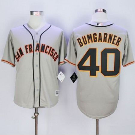 Giants #40 Madison Bumgarner Grey New Cool Base Road Stitched MLB Jersey