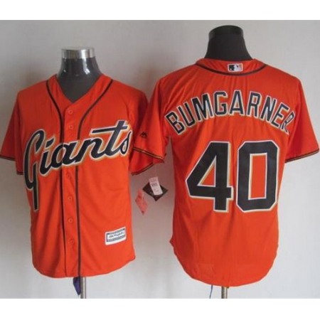 Giants #40 Madison Bumgarner Orange Alternate New Cool Base Stitched MLB Jersey