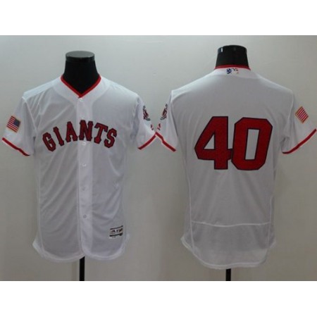 Giants #40 Madison Bumgarner White Fashion Stars & Stripes Flexbase Authentic Stitched MLB jerseys