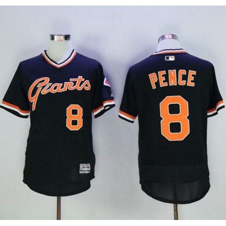 Giants #8 Hunter Pence Black Flexbase Authentic Collection Cooperstown Stitched MLB Jersey