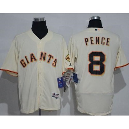 Giants #8 Hunter Pence Cream Flexbase Authentic Collection Stitched MLB jerseys