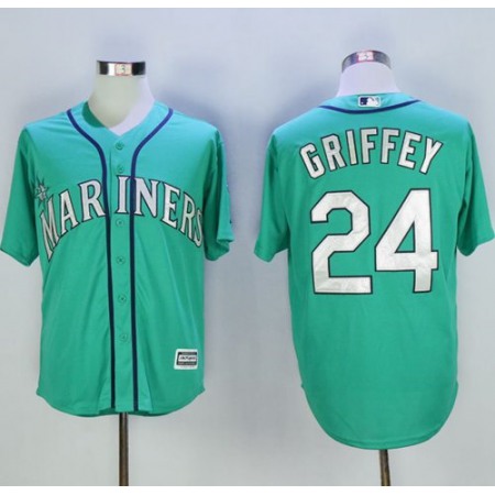 Mariners #24 Ken Griffey Green New Cool Base 2016 Hall Of Fame Patch Stitched MLB Jersey