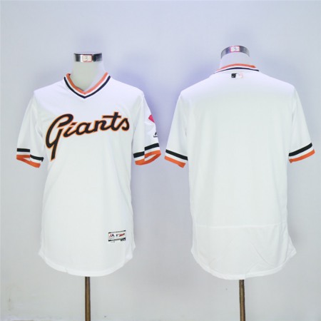 Men's San Francisco Giants Blank White Throwback Flexbase Stitched MLB Jersey