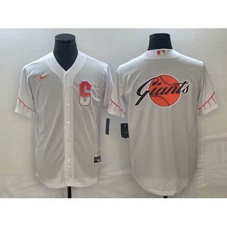 Men's San Francisco Giants White Team Big Logo Cool Base Stitched Baseball Jersey