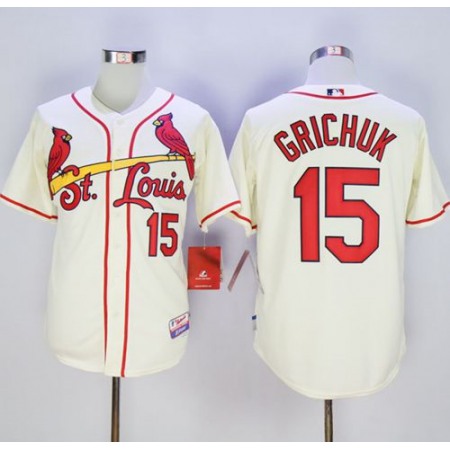 Cardinals #15 Randal Grichuk Cream Cool Base Stitched MLB Jersey