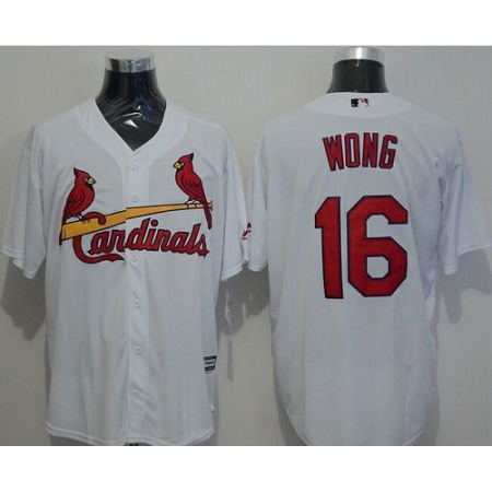 Cardinals #16 Kolten Wong White New Cool Base Stitched MLB Jersey