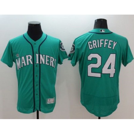 Mariners #24 Ken Griffey Green Flexbase Authentic Collection Stitched MLB Jersey