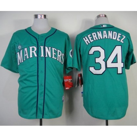 Mariners #34 Felix Hernandez Green Alternate Cool Base Stitched MLB Jersey