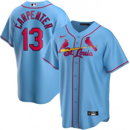 Men's St. Louis Cardinals #13 Matt Carpenter Blue Cool Base Stitched Jersey