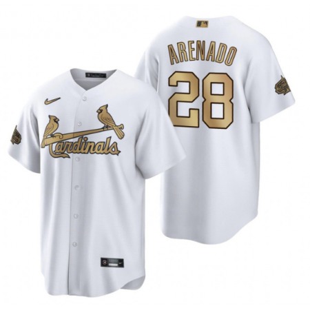 Men's St. Louis Cardinals #28 Nolan Arenado 2022 All-Star White Cool Base Stitched Baseball Jersey