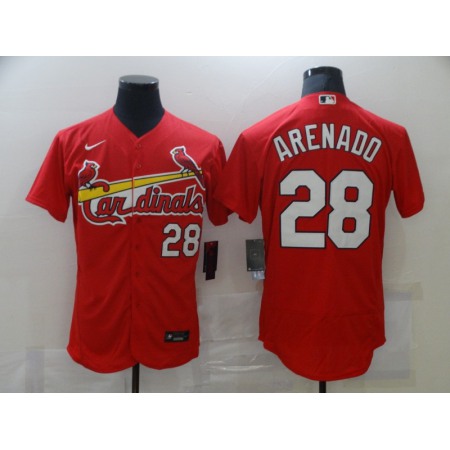 Men's St. Louis Cardinals #28 Nolan Arenado Red Flex Base Stitched Jersey