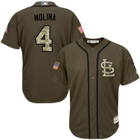 Cardinals #4 Yadier Molina Green Salute to Service Stitched MLB Jersey