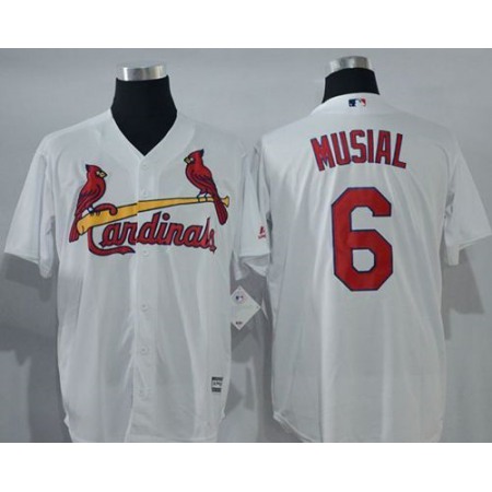 Cardinals #6 Stan Musial White New Cool Base Stitched MLB Jersey