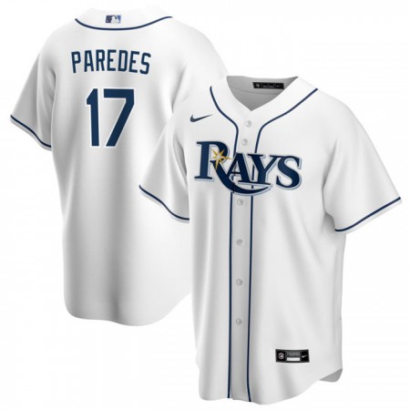 Men's Tampa Bay Rays #17 isaac Paredes White Cool Base Stitched Baseball Jersey