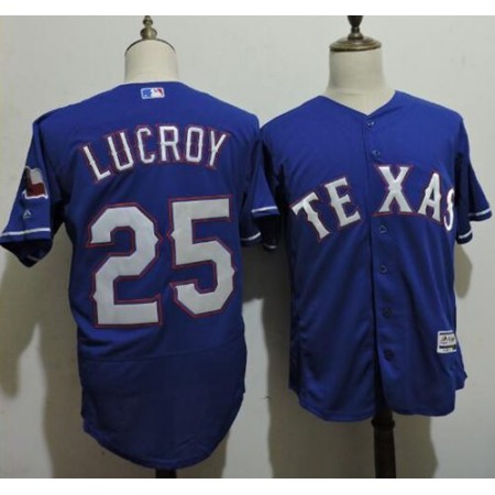 Rangers #25 Jonathan Lucroy Blue Flexbase Authentic Collection Stitched MLB Jersey