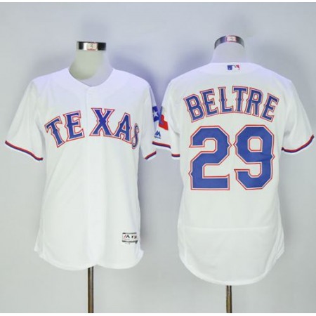 Rangers #29 Adrian Beltre White Flexbase Authentic Collection Stitched MLB Jersey