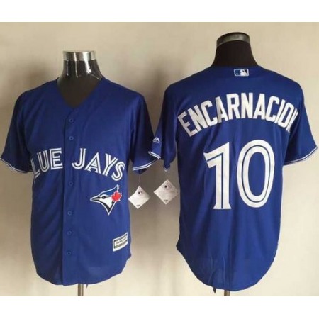 Blue Jays #10 Edwin Encarnacion Blue New Cool Base Stitched MLB Jersey