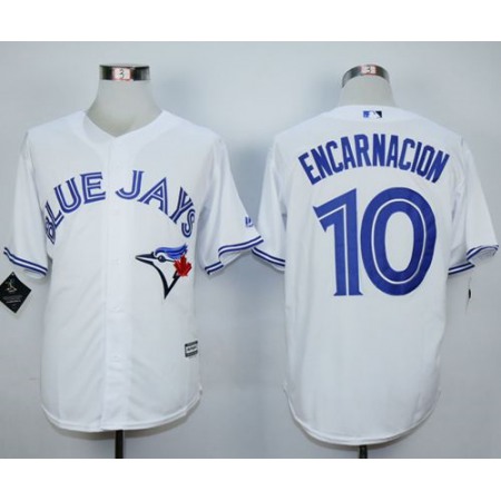 Blue Jays #10 Edwin Encarnacion White New Cool Base Stitched MLB Jersey