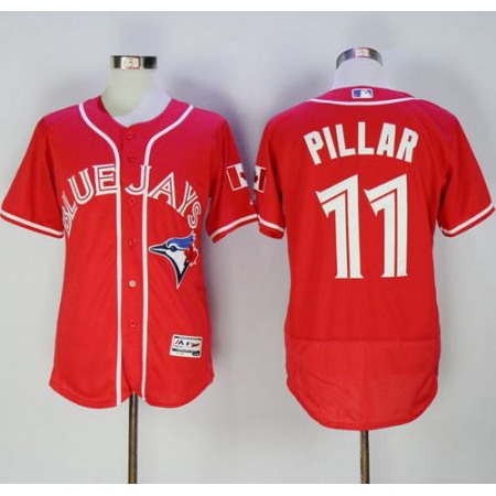 Blue Jays #11 Kevin Pillar Red Flexbase Authentic Collection Canada Day Stitched MLB Jersey