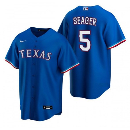 Men's Texas Rangers #5 Corey Seager Blue Cool Base Stitched Baseball Jersey