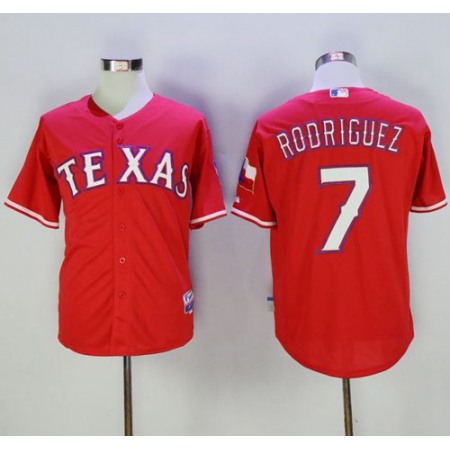 Rangers #7 ivan Rodriguez Red Cool Base Stitched MLB Jersey