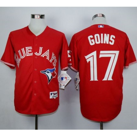 Blue Jays #17 Ryan Goins Red Canada Day Stitched MLB Jersey