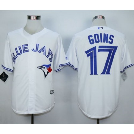 Blue Jays #17 Ryan Goins White New Cool Base Stitched MLB Jersey