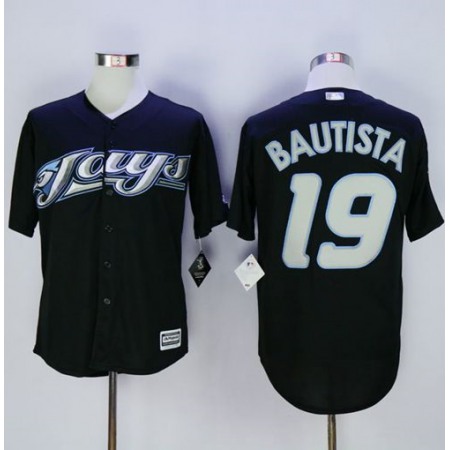 Blue Jays #19 Jose Bautista Black New Cool Base Stitched MLB Jersey