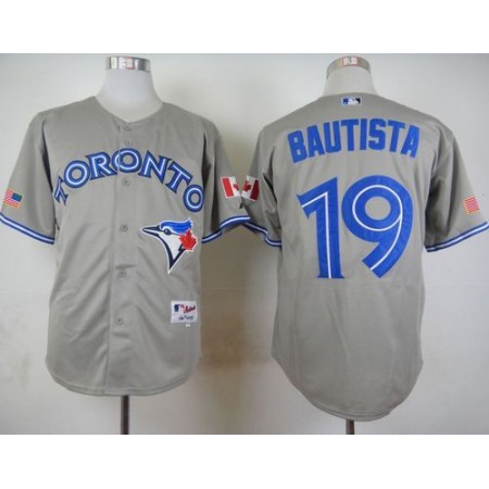 Blue Jays #19 Jose Bautista Grey Road Cool Base 2012 Stitched MLB Jersey