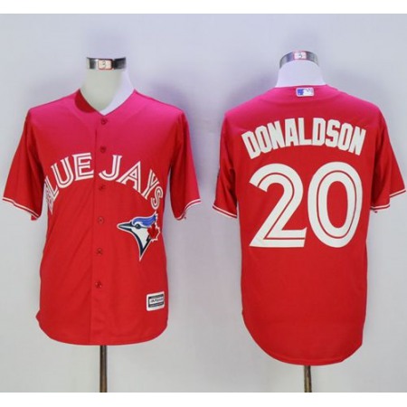 Blue Jays #20 Josh Donaldson Red New Cool Base 40th Anniversary Stitched MLB Jersey