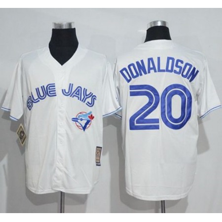 Blue Jays #20 Josh Donaldson White Cooperstown Throwback Stitched MLB Jersey