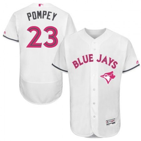 Blue Jays #23 Dalton Pompey White Flexbase Authentic Collection 2016 Mother's Day Stitched MLB Jersey