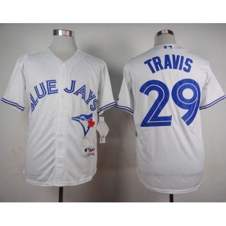 Blue Jays #29 Devon Travis White Cool Base Stitched MLB Jersey