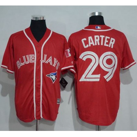 Blue Jays #29 Joe Carter Red New Cool Base Canada Day Stitched MLB Jersey