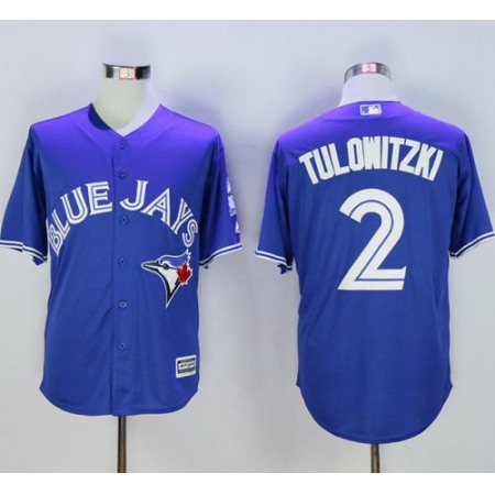 Blue Jays #2 Troy Tulowitzki Blue New Cool Base 40th Anniversary Stitched MLB Jersey