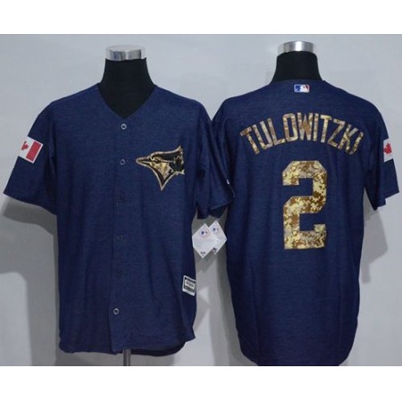 Blue Jays #2 Troy Tulowitzki Denim Blue Salute to Service Stitched MLB Jersey