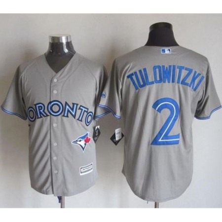 Blue Jays #2 Troy Tulowitzki Grey New Cool Base Stitched MLB Jersey