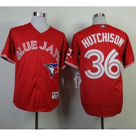 Blue Jays #36 Drew Hutchison Red Canada Day Stitched MLB Jersey