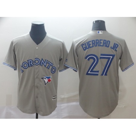 Men's Toronto Blue Jays #27 Vladimir Guerrero Jr. Grey Cool Base Stitched MLB Jersey