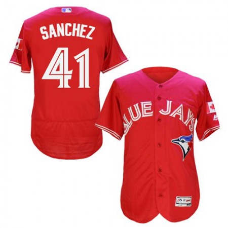 Blue Jays #41 Aaron Sanchez Red Flexbase Authentic Collection Canada Day Stitched MLB Jersey