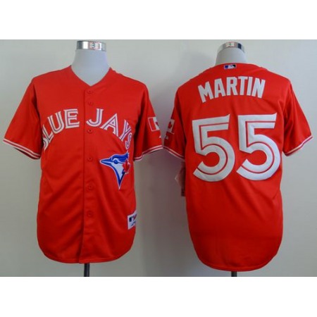 Blue Jays #55 Russell Martin Red Canada Day Stitched MLB Jersey