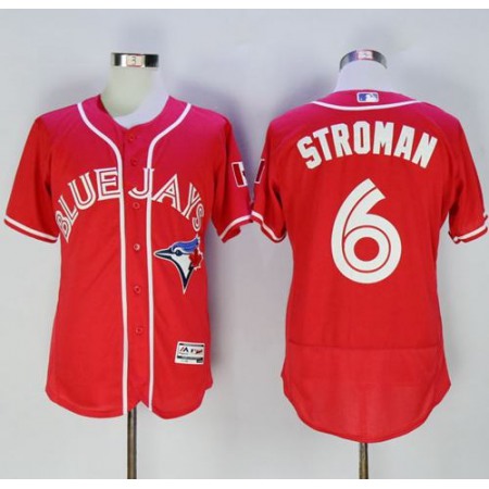 Blue Jays #6 Marcus Stroman Red Flexbase Authentic Collection Canada Day Stitched MLB Jersey