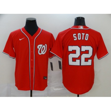 Men's Washington Nationals #22 Juan Soto Majestic Red Cool Base Stitched MLB Jersey