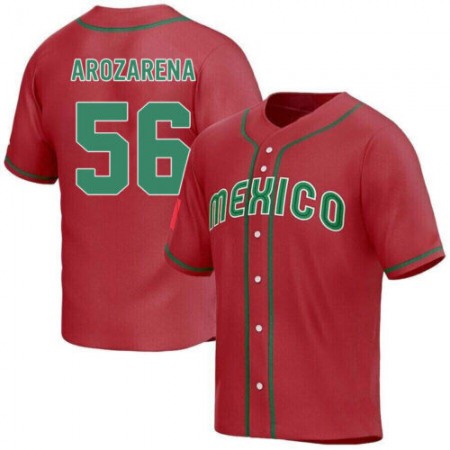 Men's Mexico Baseball #56 Randy Arozarena 2023 Red World Baseball Classic Stitched Jersey