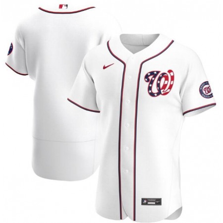 Men's Washington Nationals Blank New White Flex Base Stitched Jersey