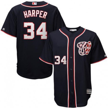 Nationals #34 Bryce Harper Navy Blue New Cool Base Stitched MLB Jersey