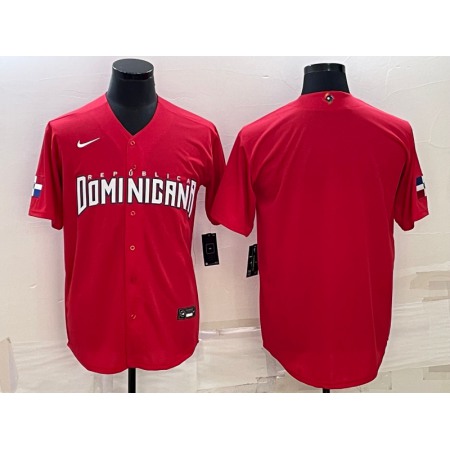 Men's Dominican Republic Baseball Blank 2023 Red World Baseball Classic Stitched Jersey