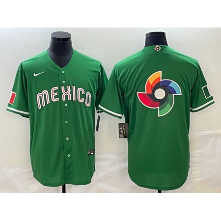 Men's Mexico Baseball 2023 Green World Baseball Big Logo Classic Stitched Jersey