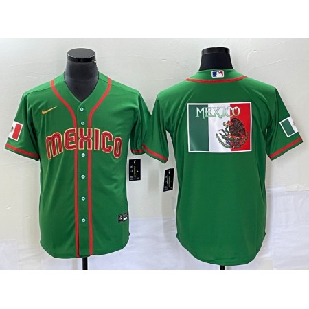 Men's Mexico Baseball 2023 Green World Baseball Classic Team Big Logo Stitched Jersey