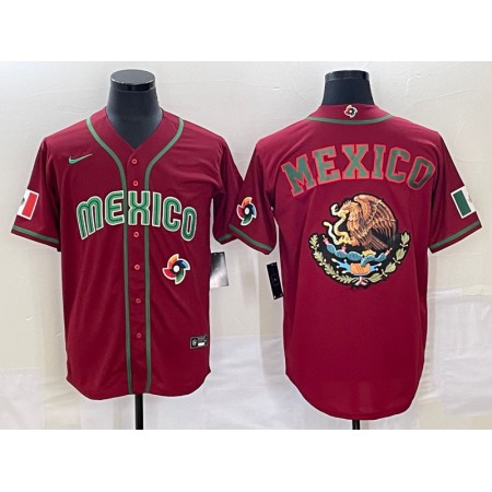 Men's Mexico Baseball 2023 Red Team Big Logo World Baseball Classic Stitched Jersey